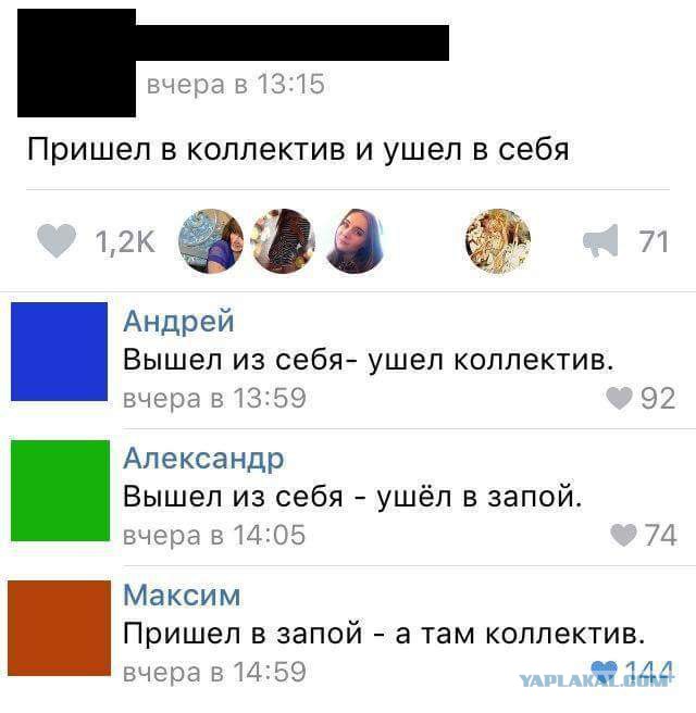 Смешные комментарии из социальных сетей 19.05.2017