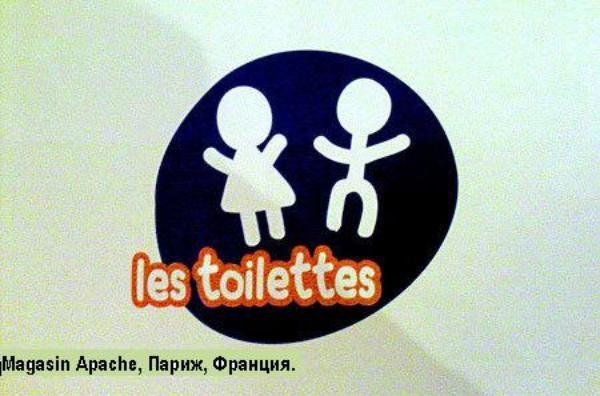 Как обозначают мужские и женские туалеты.