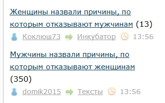 Мужчины назвали причины, по которым отказывают женщинам