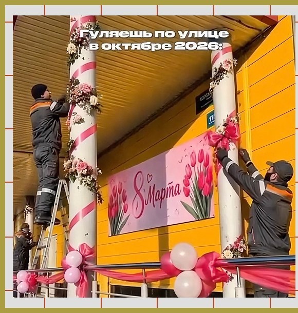 В нашей абсурдной
действительности, где уже в октябре Москва стоит украшенным к Новому году, решили добавить еще больше абсурда