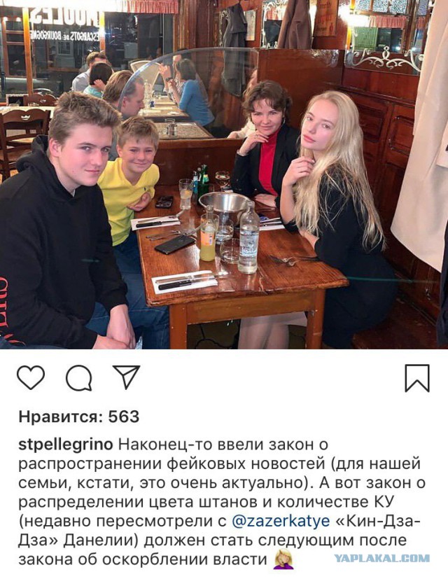 Дочь пресс-секретаря президента Елизавета Пескова, сегодня тоже оценила действия власти в интернете.