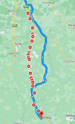 Закрытие некоторых дорог в Москву