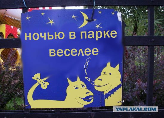 Фотожаба: Ночью парк стережем мы!