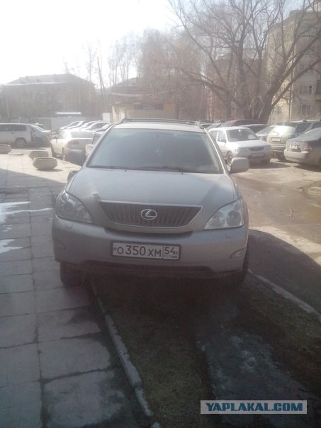 Штрафа для припаркованного на газоне "Лексуса"