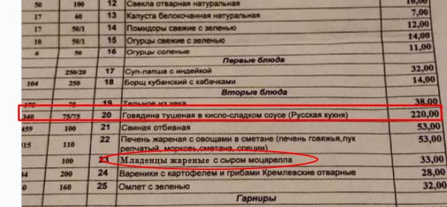 Свежее меню из Госдумы
