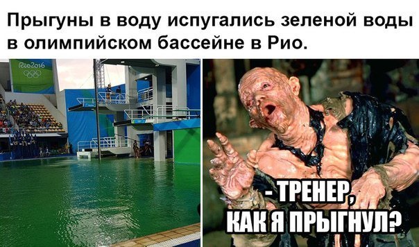 Вода в олимпийском бассейне в Рио позеленела за один день
