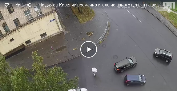 На днях в Карелии временно стало на одного целого пешехода меньше