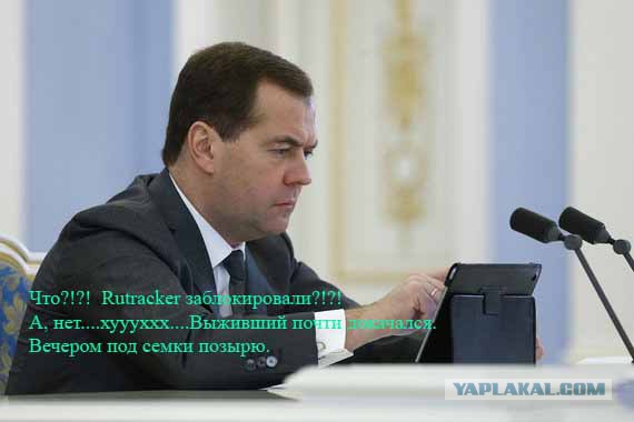 Дмитрий Медведев обнаружил, что блокировка Rutracker не работает