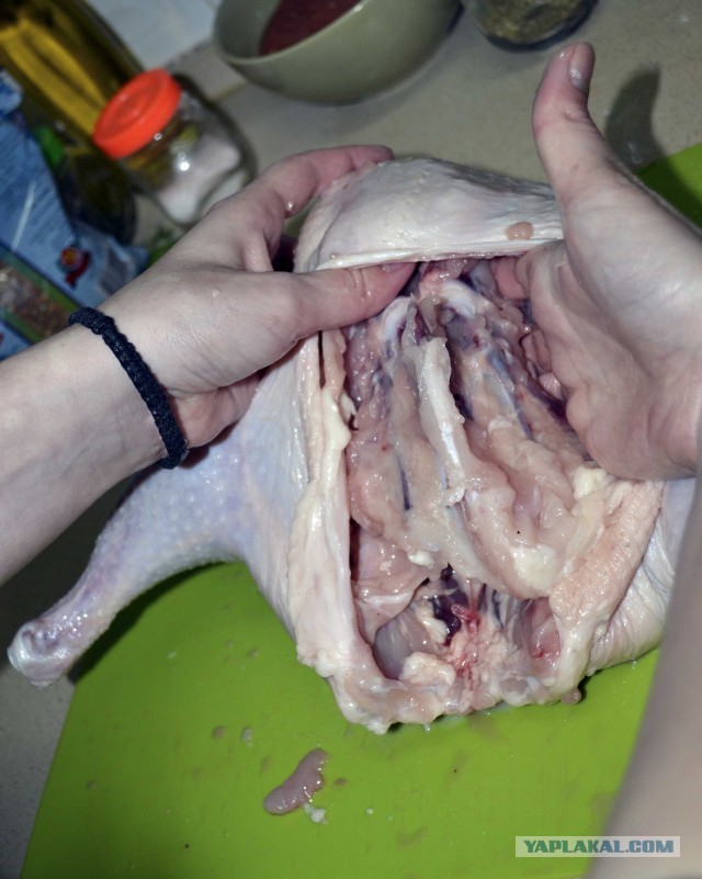 Куриная тушка (рулет) лишенная скелета (poulet désossé)  