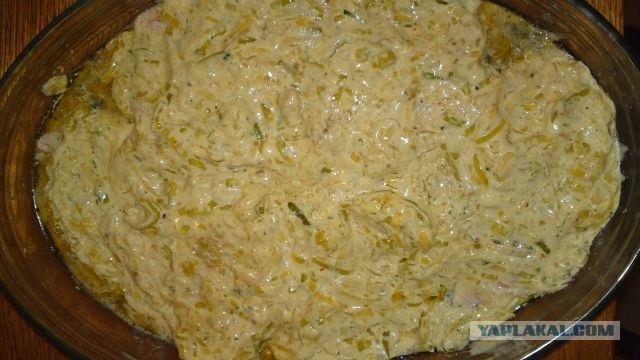 Сёмга, запечённая c шафрановым пореем