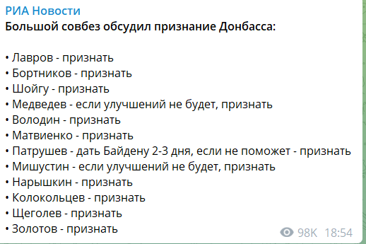 Признание Донецка и Луганска