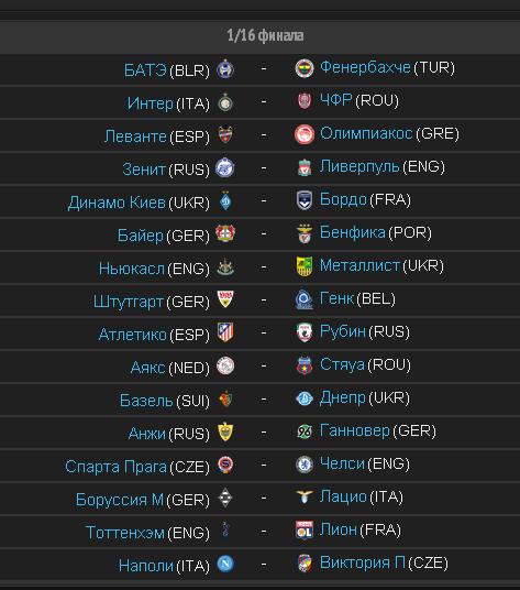 League europe 2012/2013