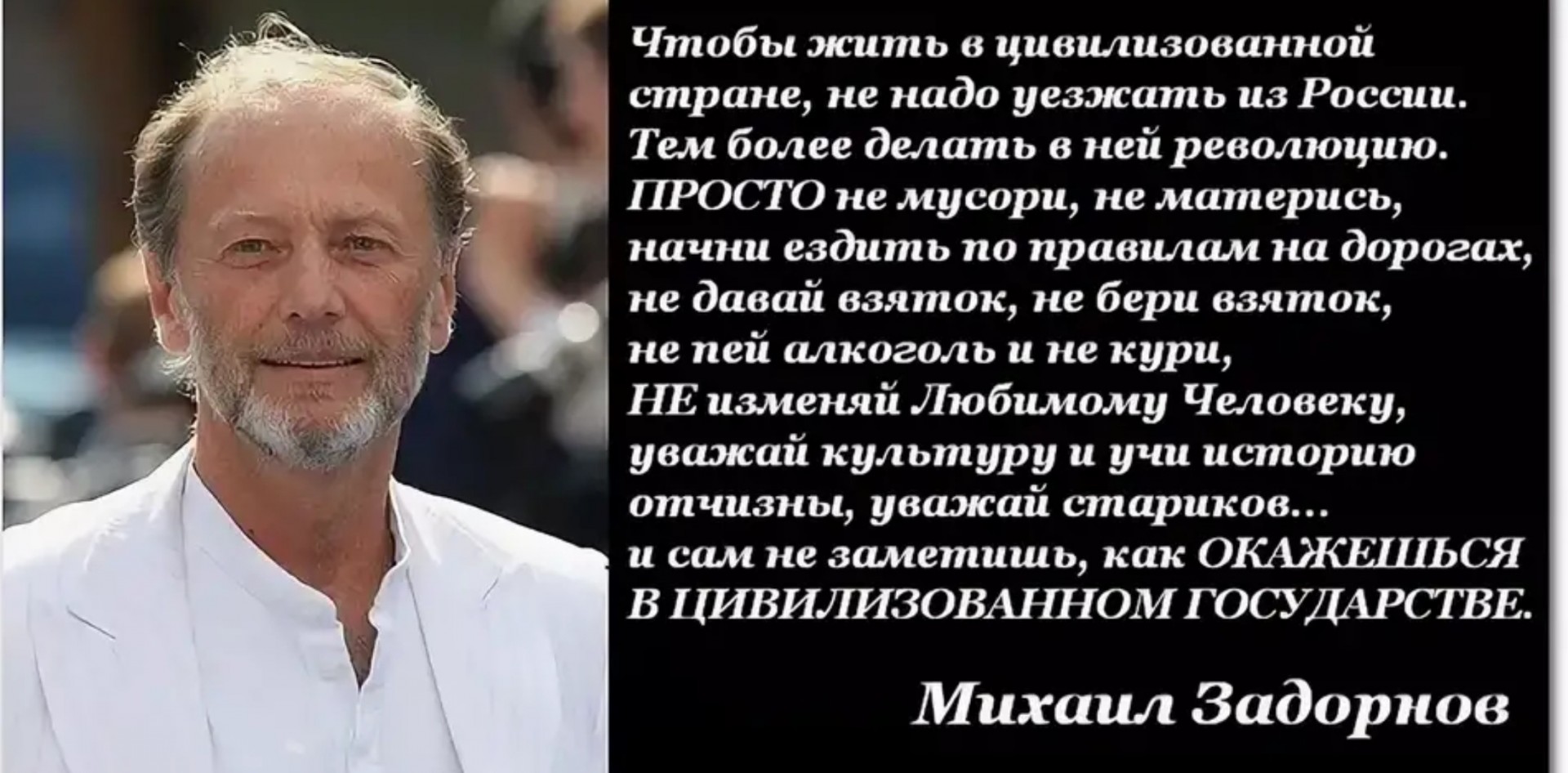 Что нужно чтобы была страна. Цитаты Михаила Задорнова.