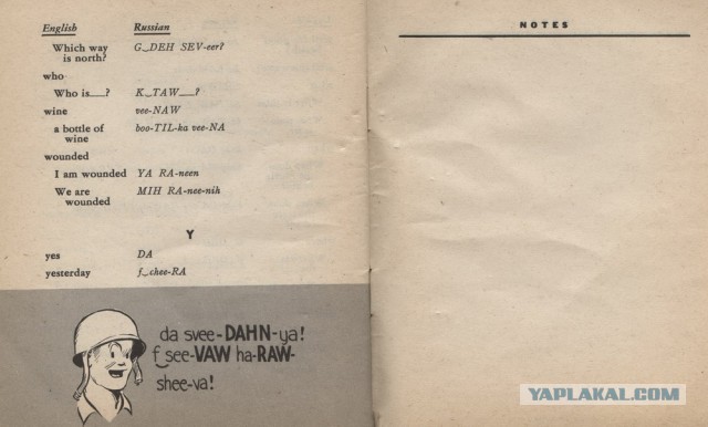 Инструкция 1945 года солдата США для общения с красноармейцем