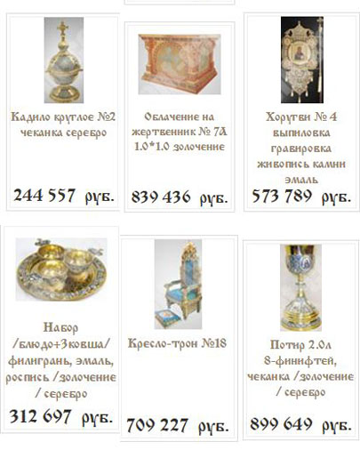 Скромная часть коллекции святейшего