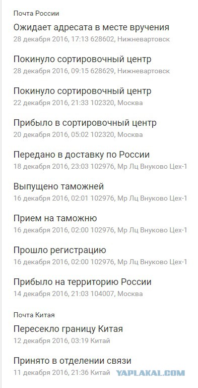 Что с посылками?