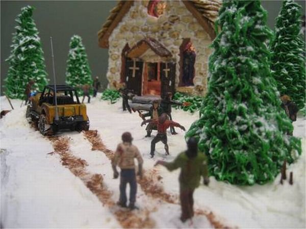 Креативный пряник к рождеству - "Зомби в городе"