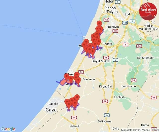 Карта обстрелов израиля онлайн