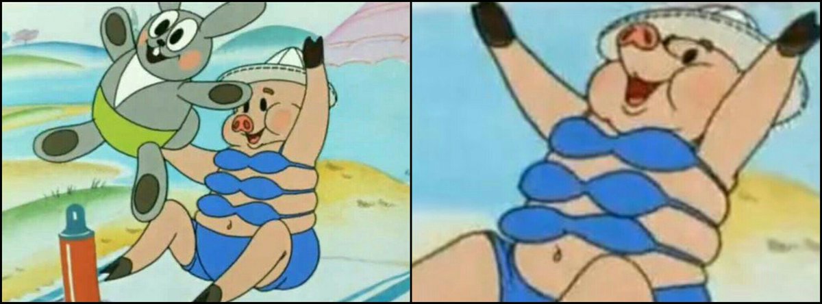 Хрюшка из ну погоди в купальнике