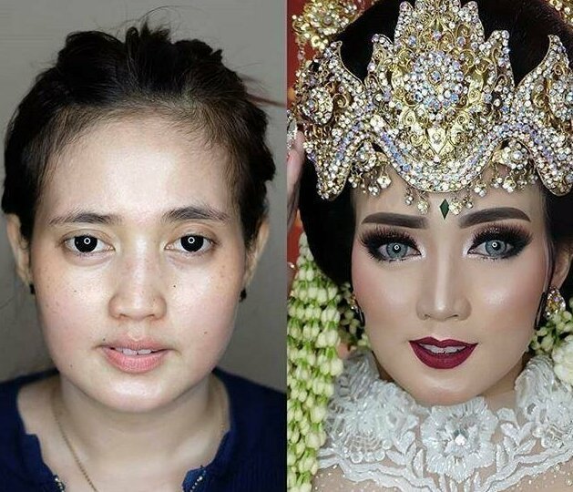 Азиатские невесты до и после свадебного макияжа, и это как будто разные люди