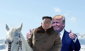 Ким Чен Ын поднялся на белом коне на Пэктусан