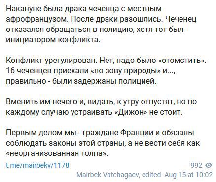 Аресты чеченцев: французский министр отреагировал на массовый арест уроженцев Чечни