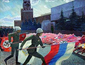 Глазов. Реакция жителей на флаги "Единой России"