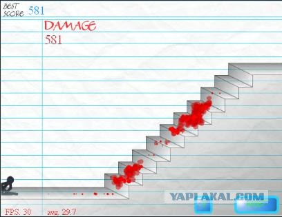 Stair Fall, падение с лестницы, * флэш игры / жесть