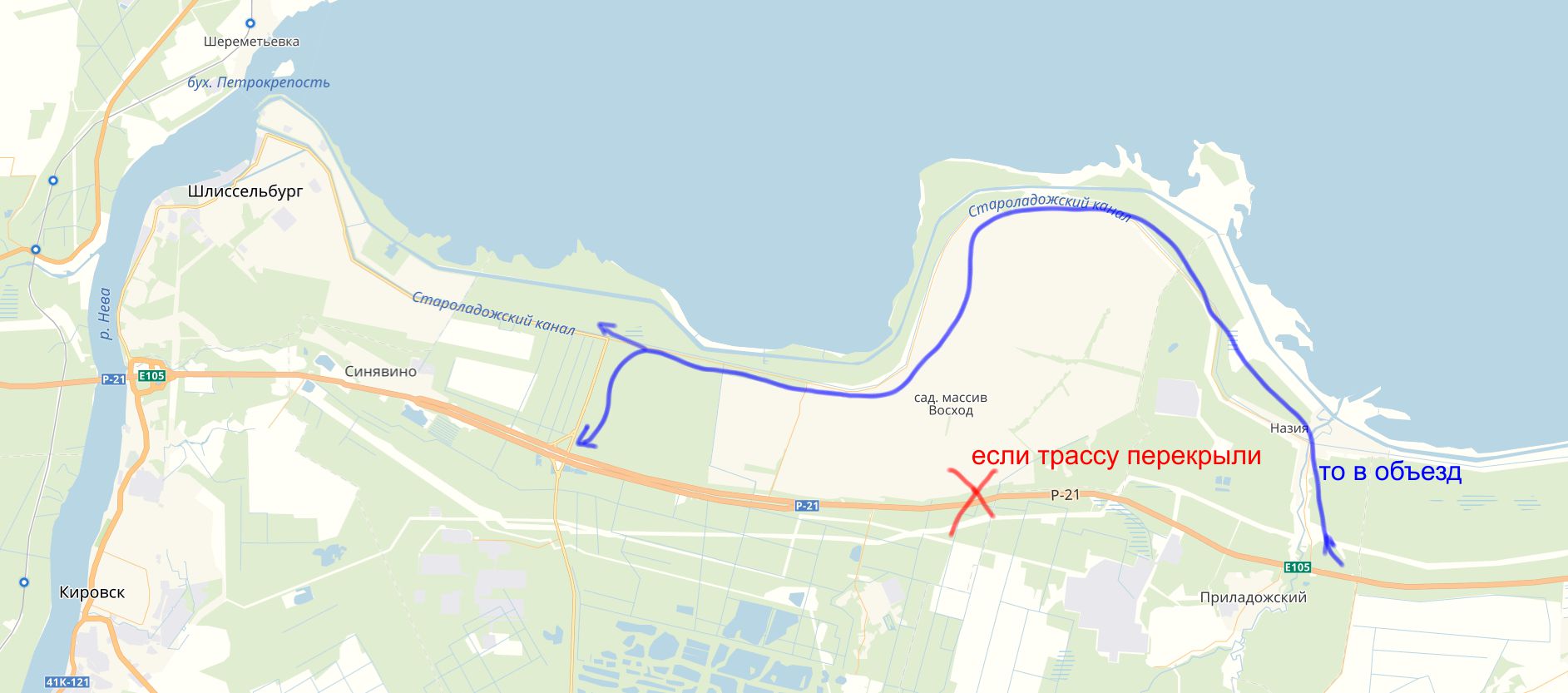 Шлиссельбург на карте ленинградской