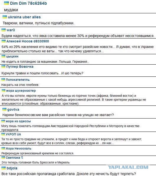СМИ: 64% голландцев высказались против ассоциации Украины с ЕС