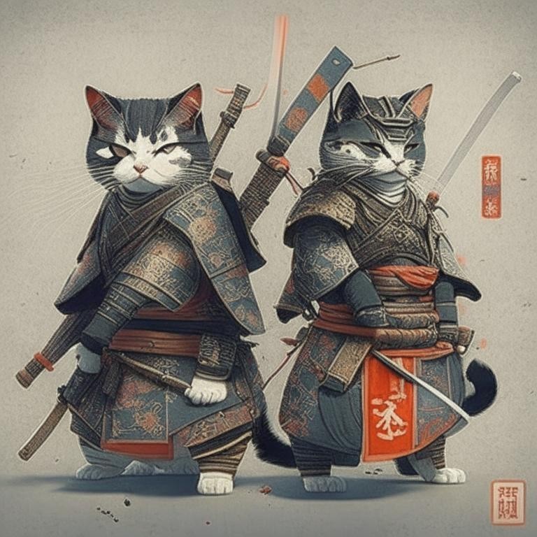 Кот Самурай Картинки