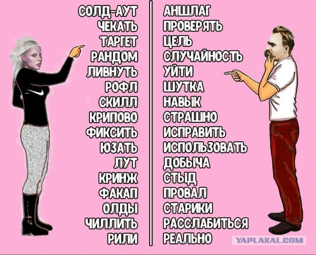 Сейчас порой сленг посложнее "блатной фени", понять, что говорят - не реально