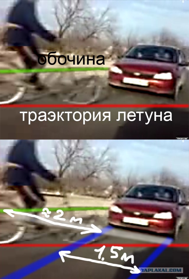 Свадебный кортеж и велосепедист