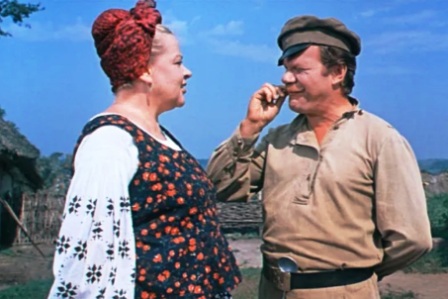 На съемках фильма "Свадьба в Малиновке", 1966 год, УССР