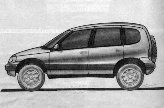 Как нарисовать шевроле ниву по этапно