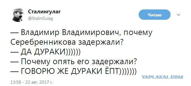 Обзор Твиттера по аресту Серебренникова. Подборка твитов