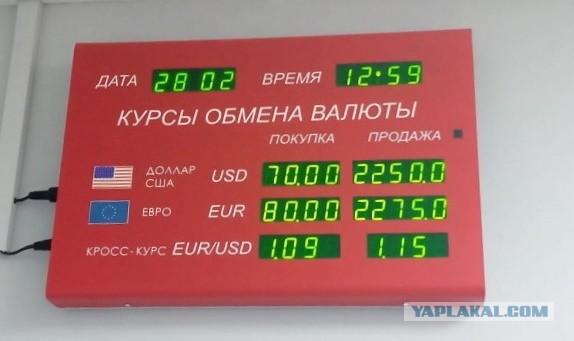 А сколько сейчас стоят наличный доллар и евро?