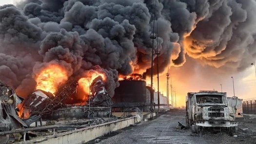 В Ростовской области четвертые сутки тушат загоревшуюся нефтебазу