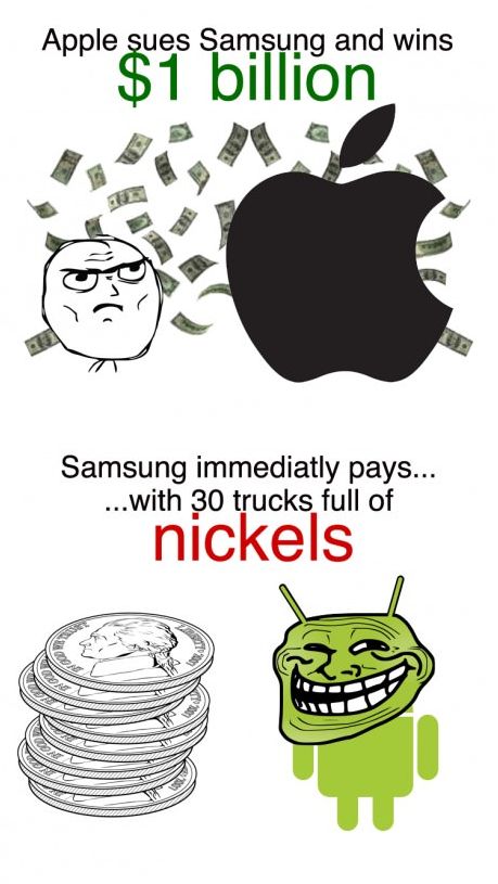 Samsung отправит Apple фуры с деньгами