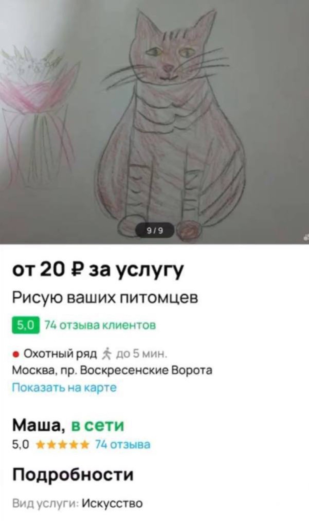 9-летняя девочка из Москвы рисует домашних питомцев на заказ, чтобы купить  себе телефон - ЯПлакалъ