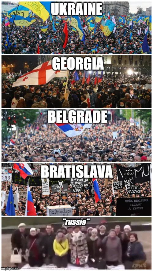 Акции пртеста в Белграде, Сербия, впечатляют