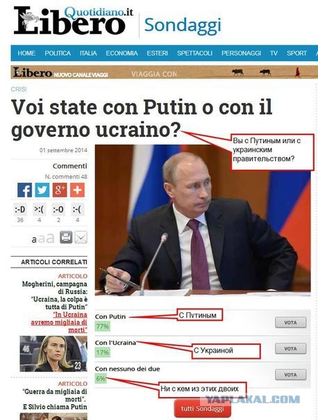 Итальянцы выбрали Путина