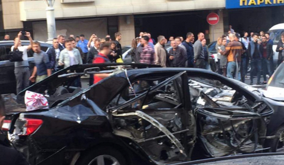 В центре Киева взорвали боевика в автомобиле