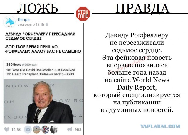 Дэвиду Рокфеллеру в седьмой раз пересадили сердце