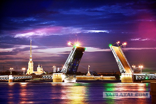 Ночной Петербург с квадрокоптера