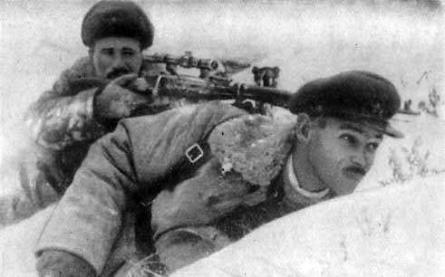 Снайперы Красной армии .
