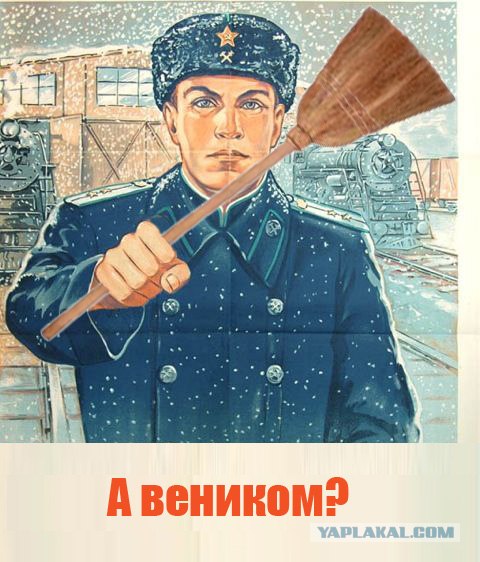 Картинка с вопросом: зачем веник?