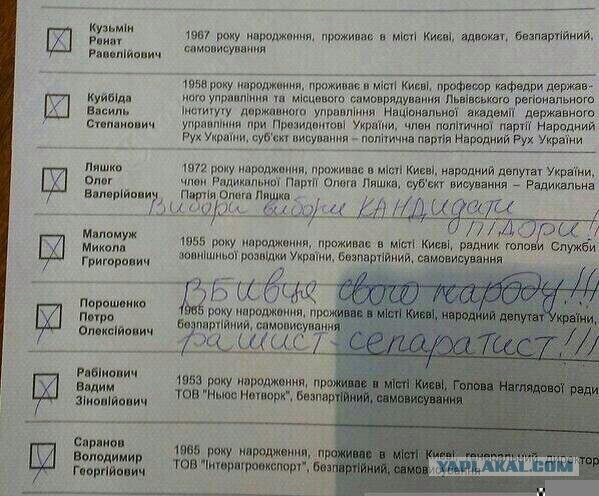 Выборы-2014: испорченные бюллетени