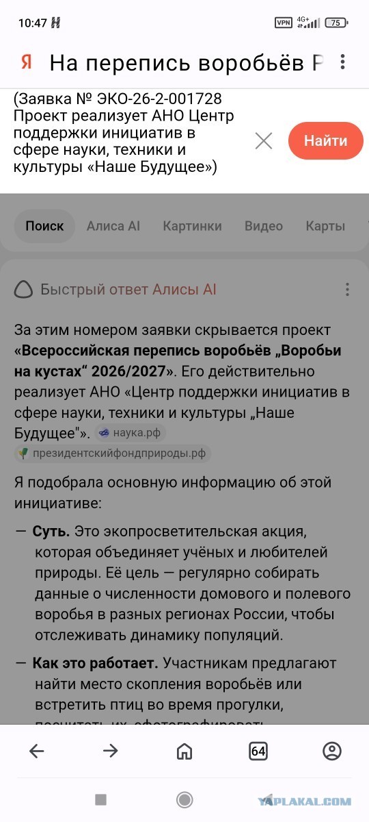 На перепись воробьёв России потратят почти 14 000 000 рублей