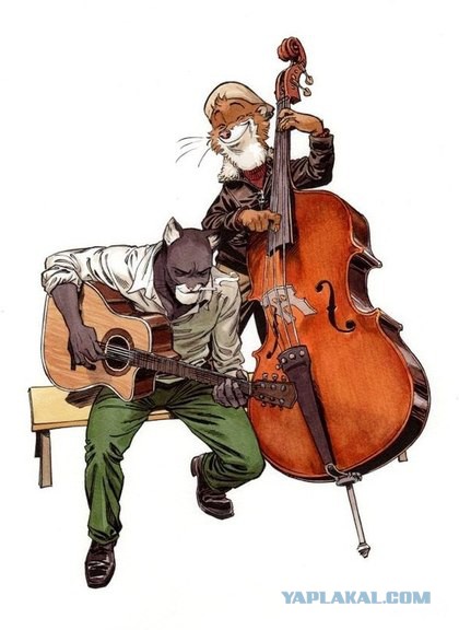 Забавные рисованные кошки